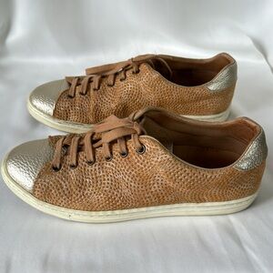 Wanda Panda Gold and Silver Leather Low Top Sneakers Size 8.5-9 US or EU 39